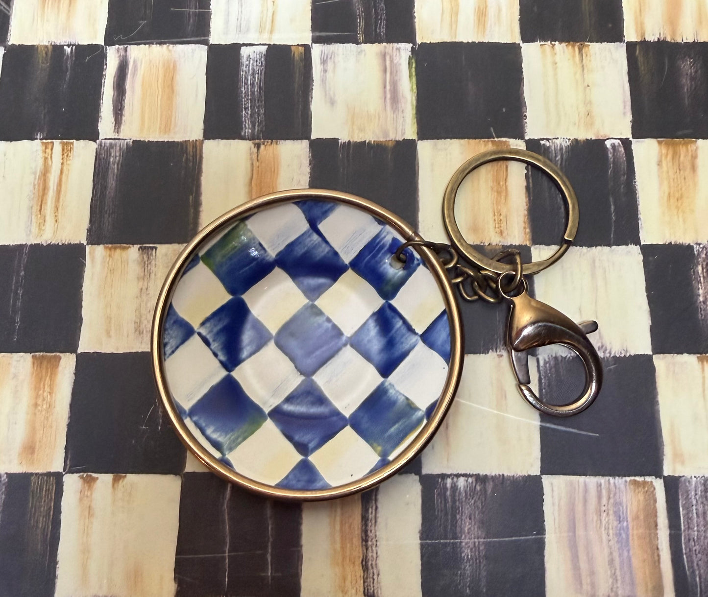 MacKenzie Childs Royal Check Key Chain
