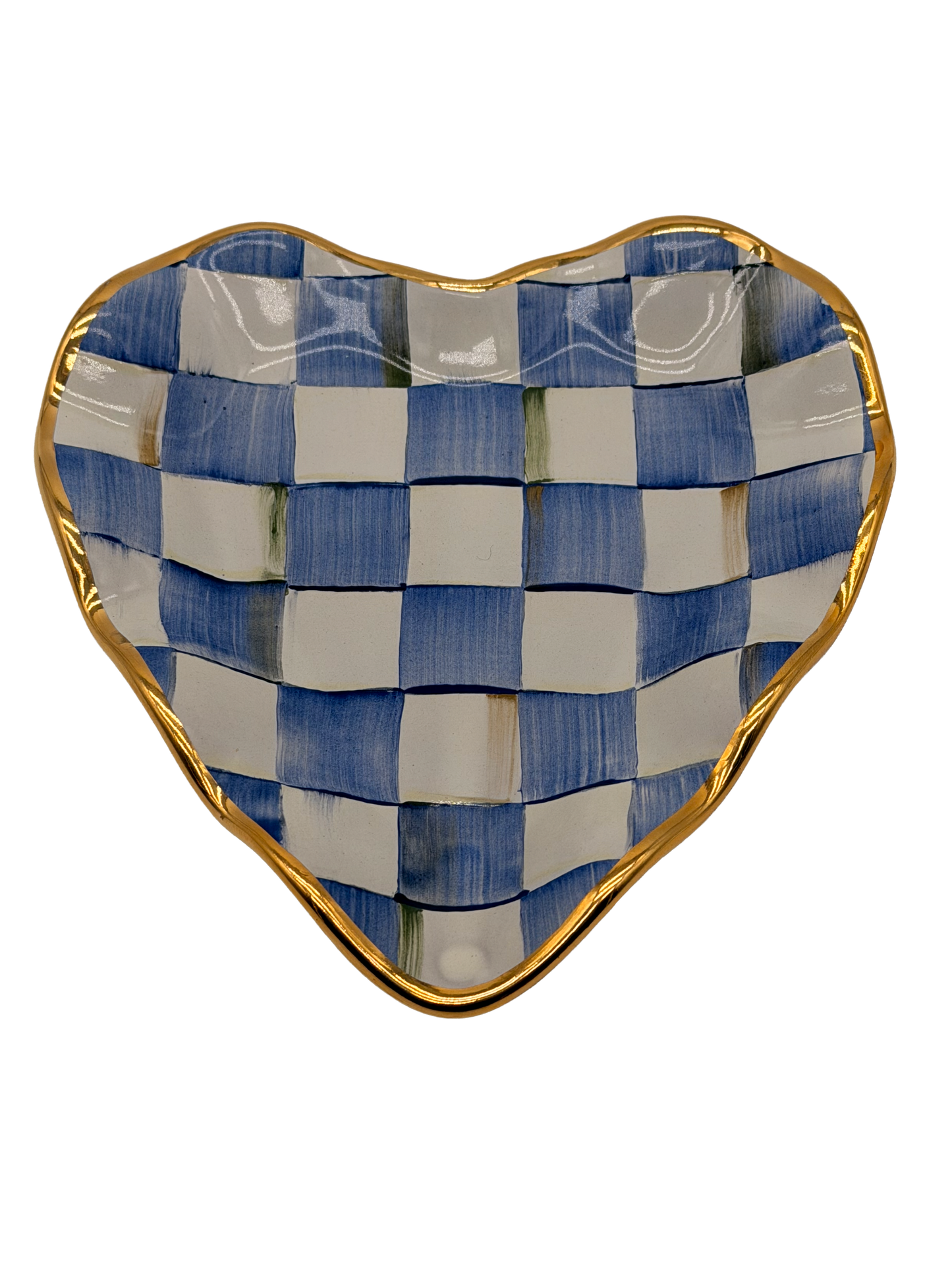 Royal Check Ceramic Heart Plate