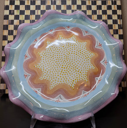 MacKenzie-Childs Kukenhof Cheese Dome (Cloche + Platter)