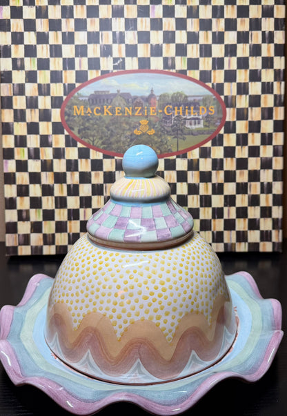 MacKenzie-Childs Kukenhof Cheese Dome (Cloche + Platter)