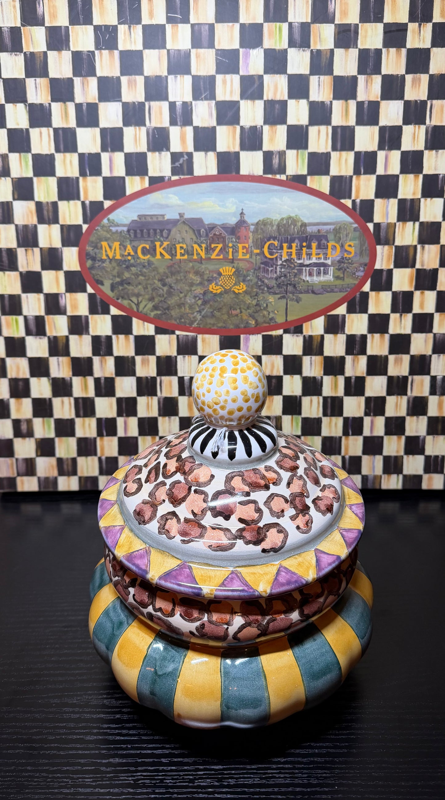 MacKenzie-Childs Leopard Groovy Canister