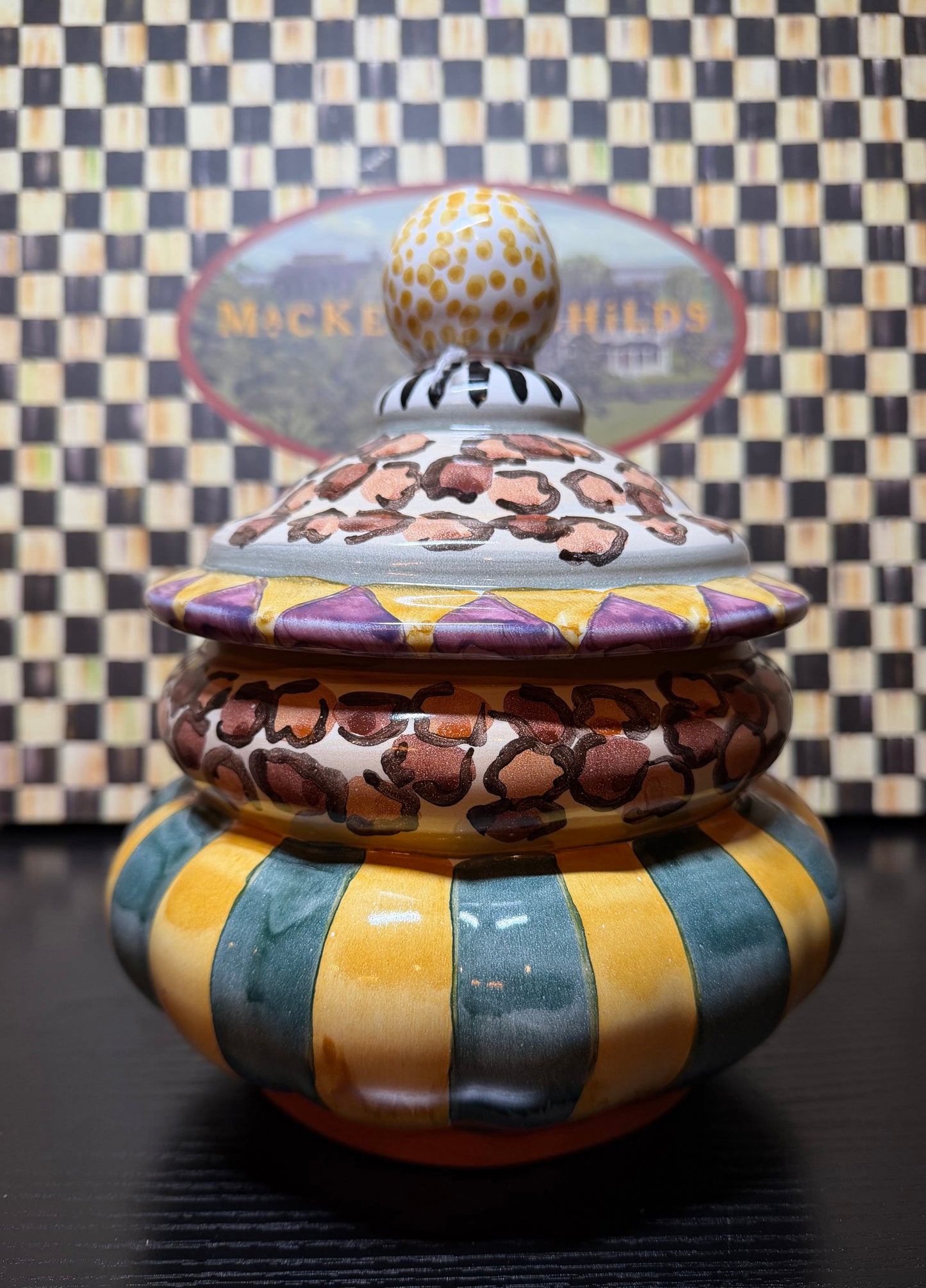 MacKenzie-Childs Leopard Groovy Canister