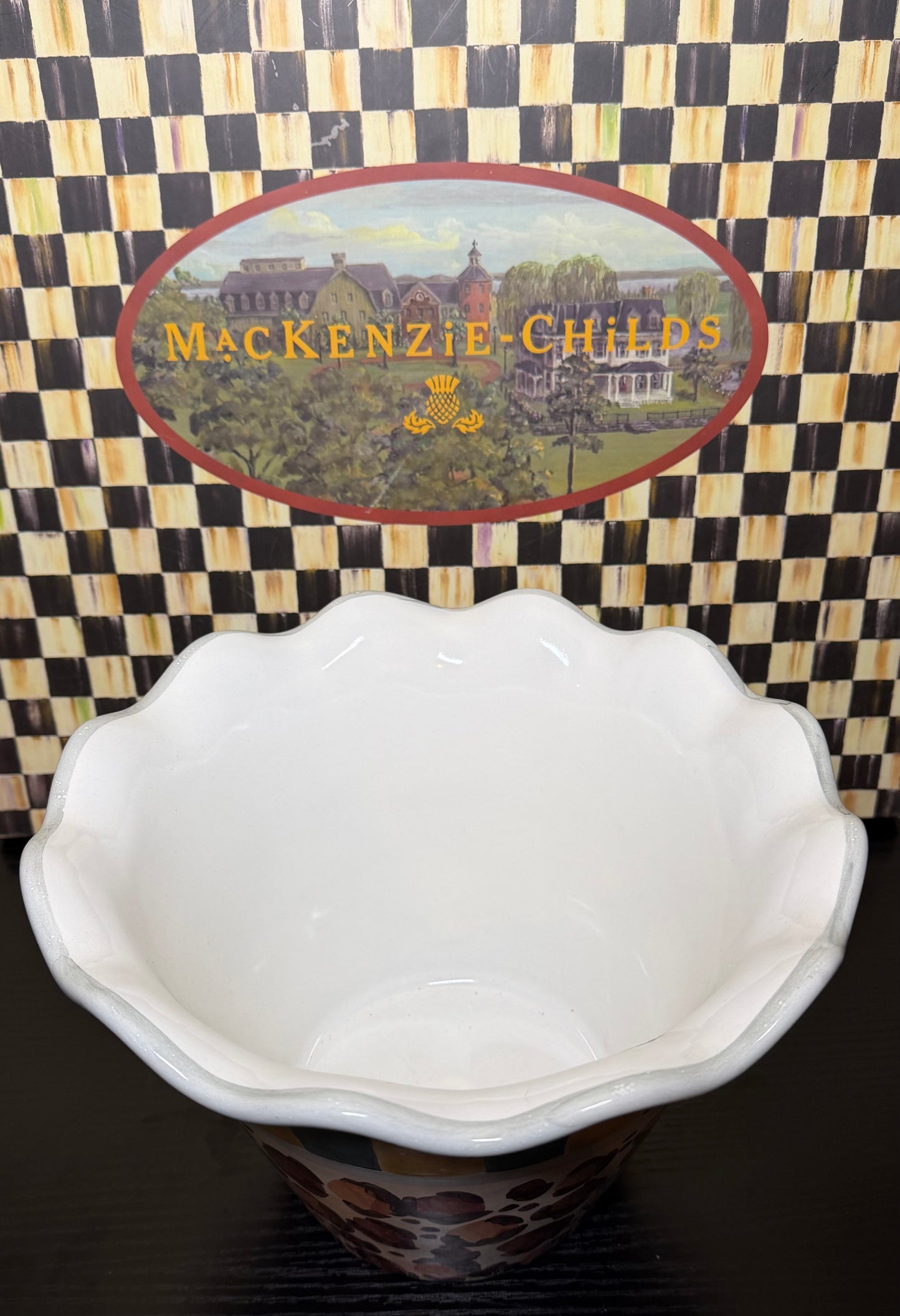 MacKenzie-Childs Leopard 8" Flower Pot Planter