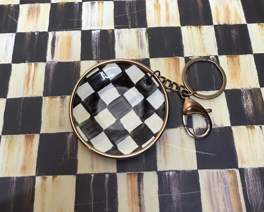 MacKenzie Childs Courtly Check Key Chain