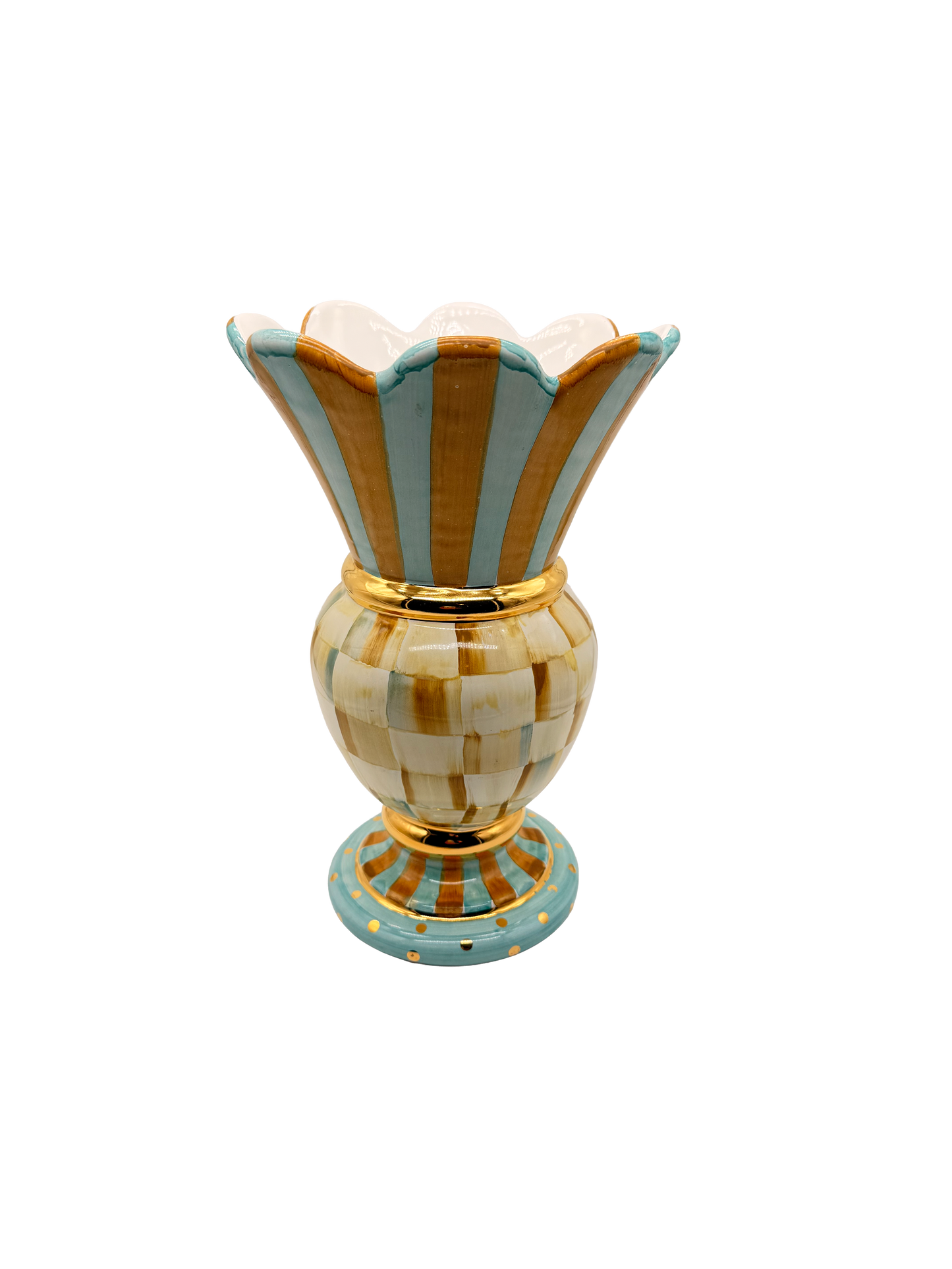 Parchment Check Ceramic Great Vase